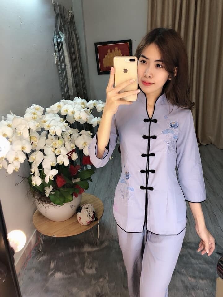 Đồ lam đi chùa, thời trang nữ cổ tàu nút thắt