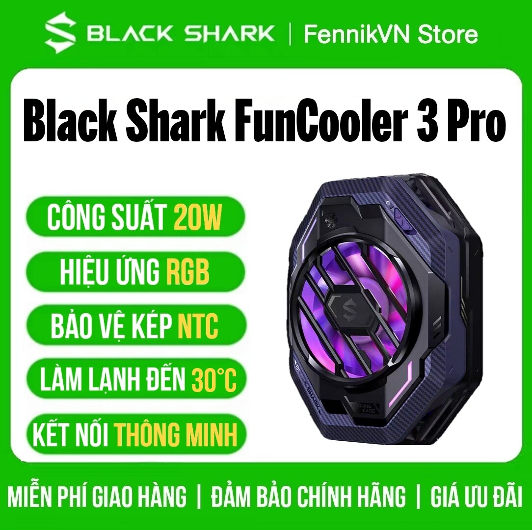 Quạt Tản Nhiệt Black Shark Funcooler 3 Pro, Làm Mát Nhanh, Ánh Sáng RGB