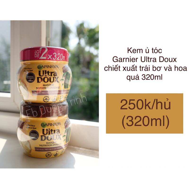 Hàng pháp - garnier ultra doux - kem ủ tóc bơ 320ml
