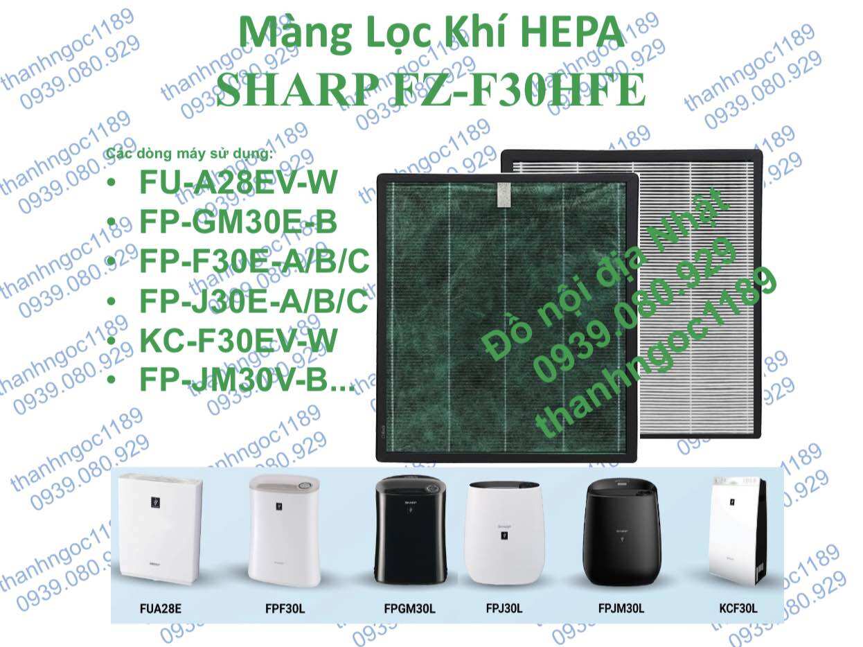 Màng lọc hepa sharp fu-a28ev-w,fu-gm30e,fu-j30e,kc-30t5-w