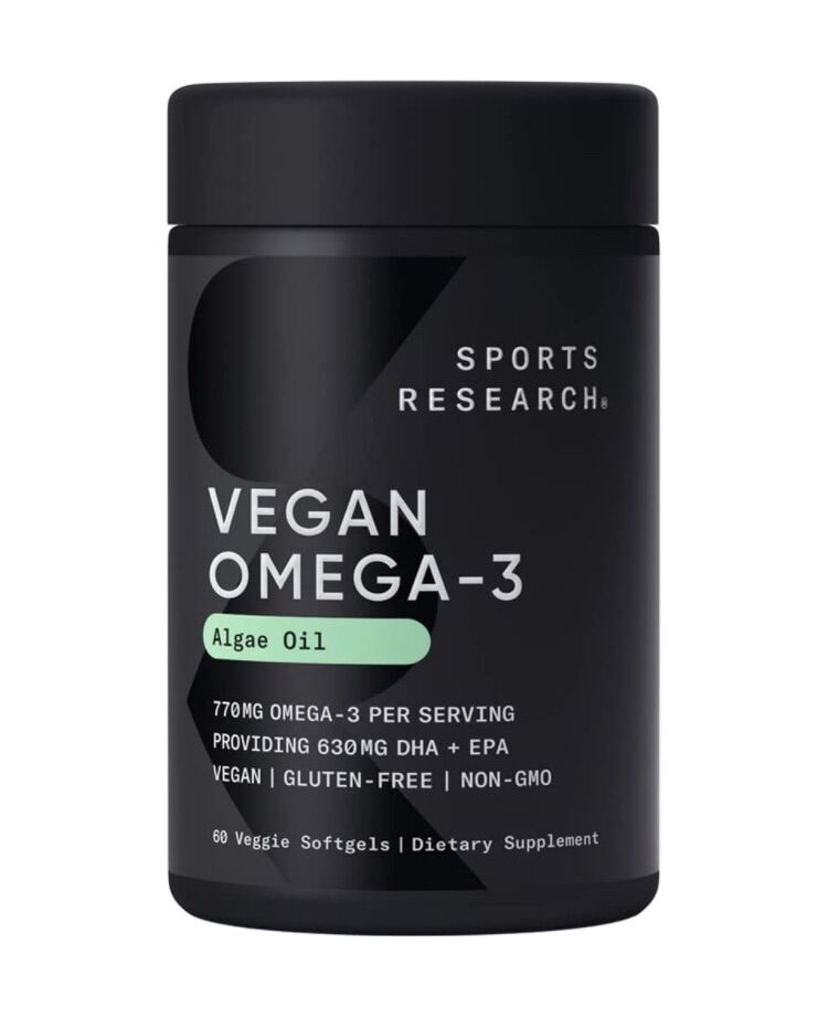 Dầu Omega 3 Vegan Sports Research/ Sport Research thuần chay 60 viên USA