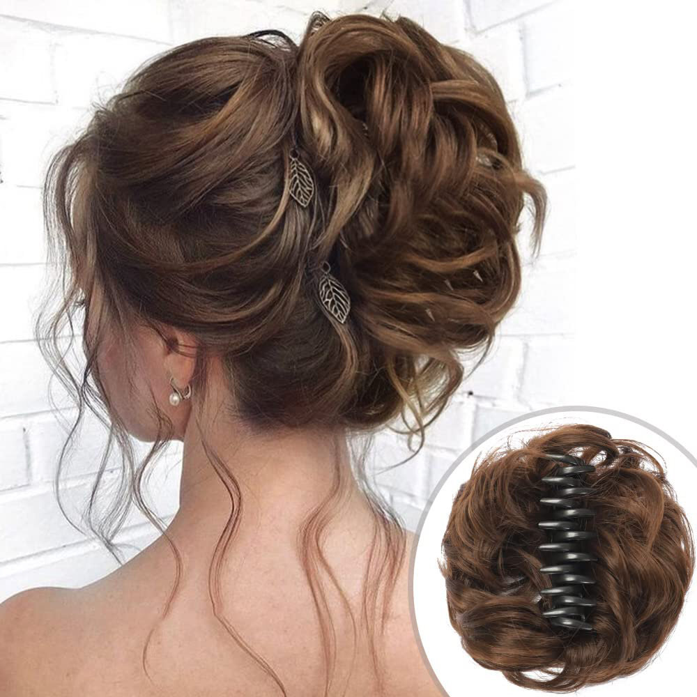 Xoăn Lượn Sóng Tổng Hợp Búi Tóc Scrunchies Nối Dài Lộn Xộn Chignon Giả Updo Bộ Tóc Giả 6 Inch Kẹp Cho Phụ Nữ Và Bé Gái