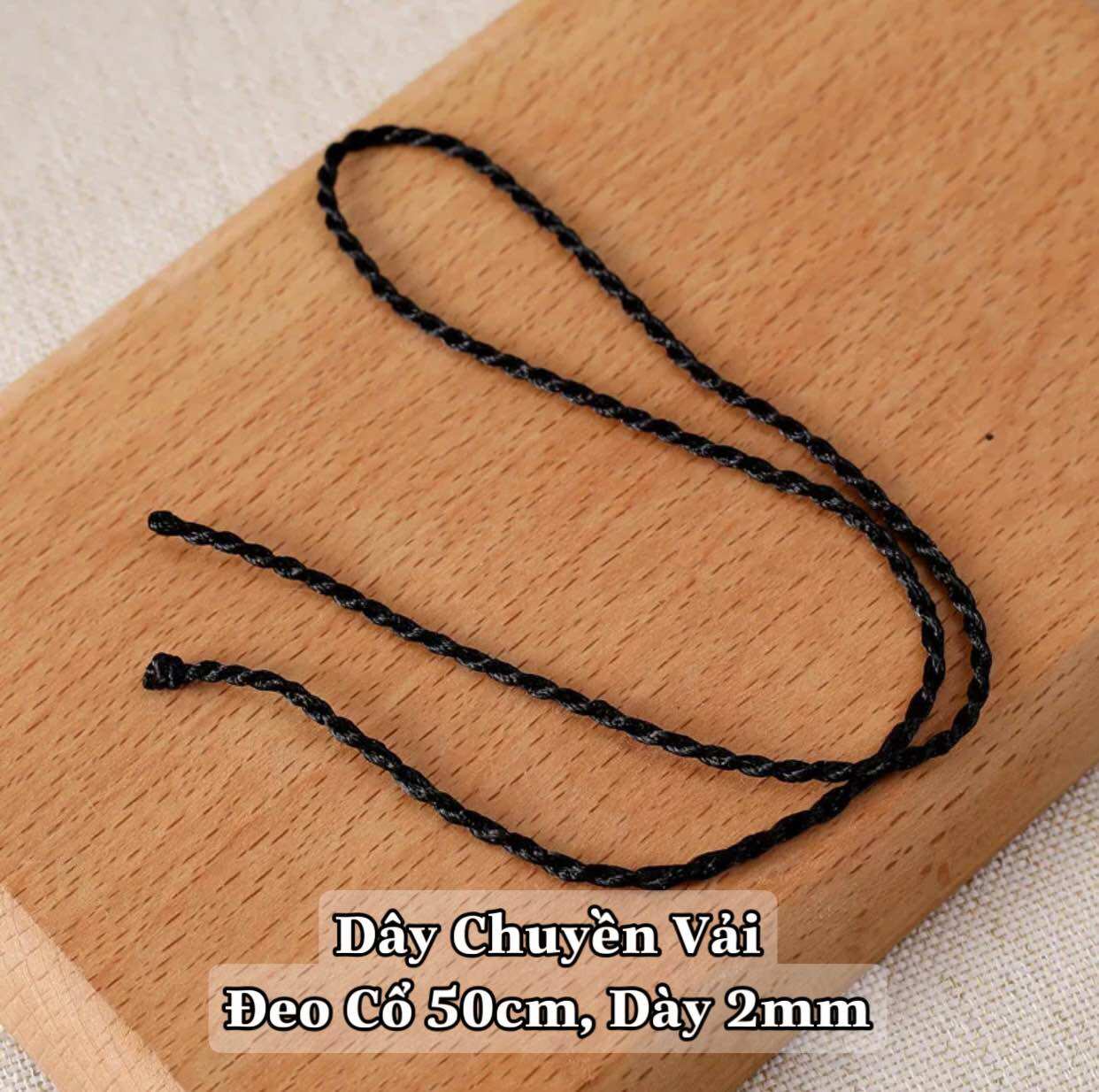 5 sợi dây chuyền vải dù đeo cổ 50cm dày 2mm - màu đen