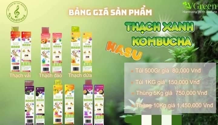 Thạch Kombucha Hasu Xanh