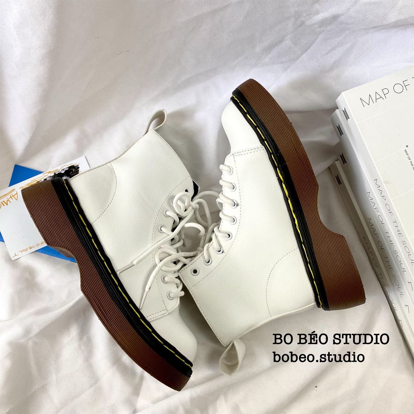 (HÀNG CÓ SẴN - ẢNH THẬT SHOP CHỤP) BASIC LEATHER BOOTS - BỐT ULZZANG CỔ CAO ĐẾ NÂU 4CM