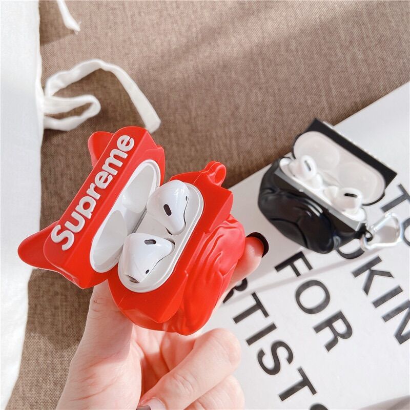 Case Airpods 1/2/pro Hình Chó Supreme