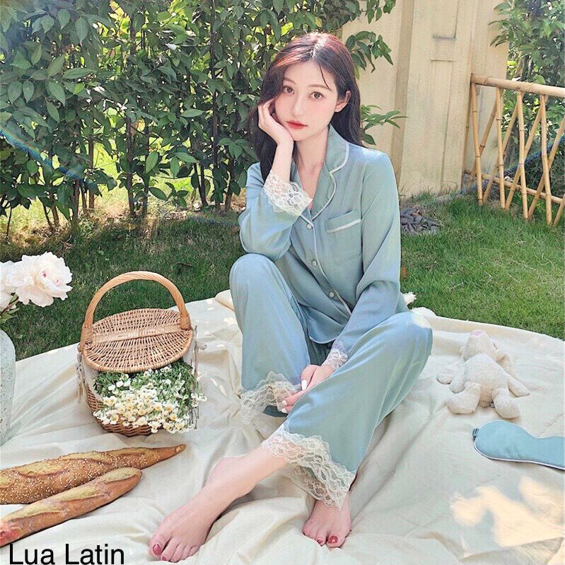[freesize dưới 58kg] Bộ lụa LATIN TAY DÀI - bộ mặc nhà - lụa mềm mịn sang