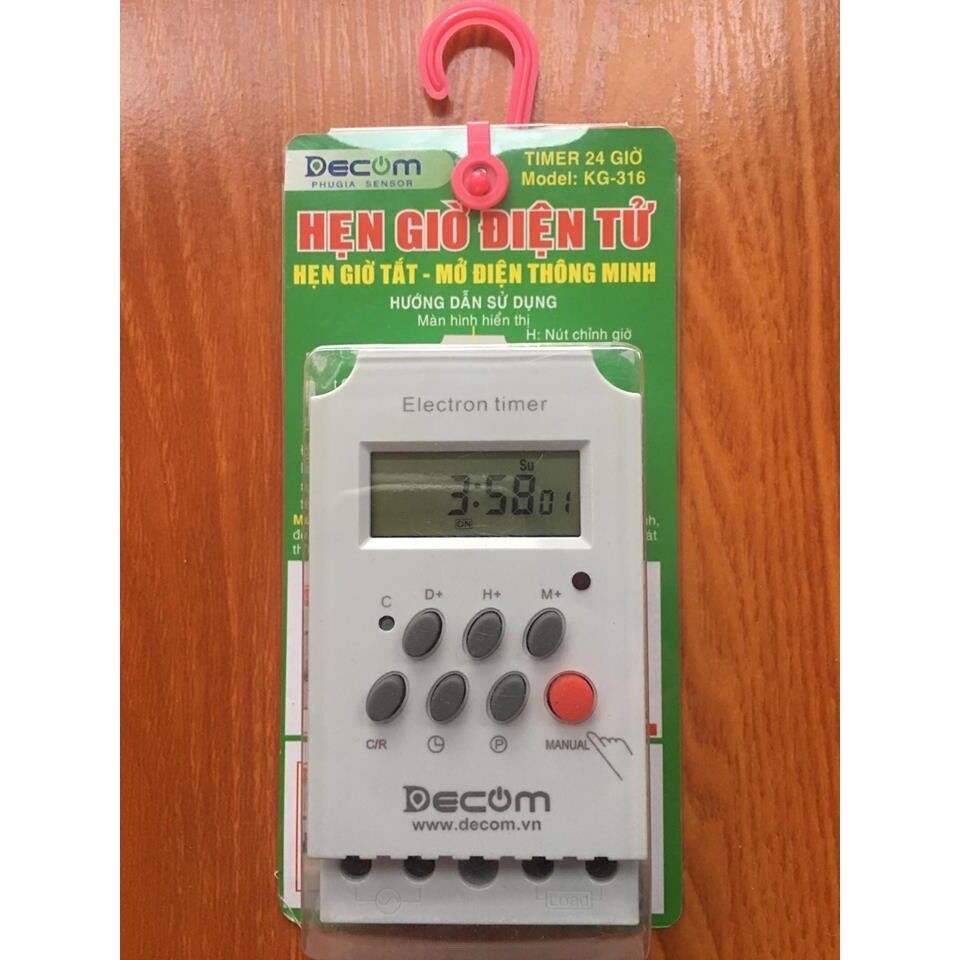 Timer hẹn giờ điện tử tắt bật tự động chính hãng DECOM