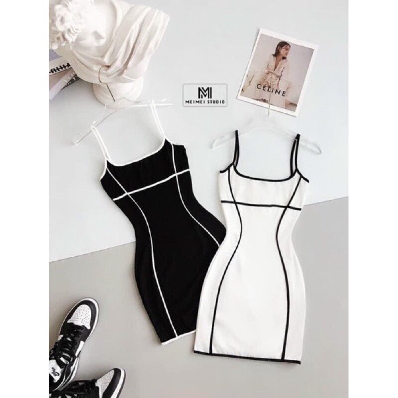 ĐẦM.DÂY ÔM BODY NỮ PHỐI VIỀN DV11