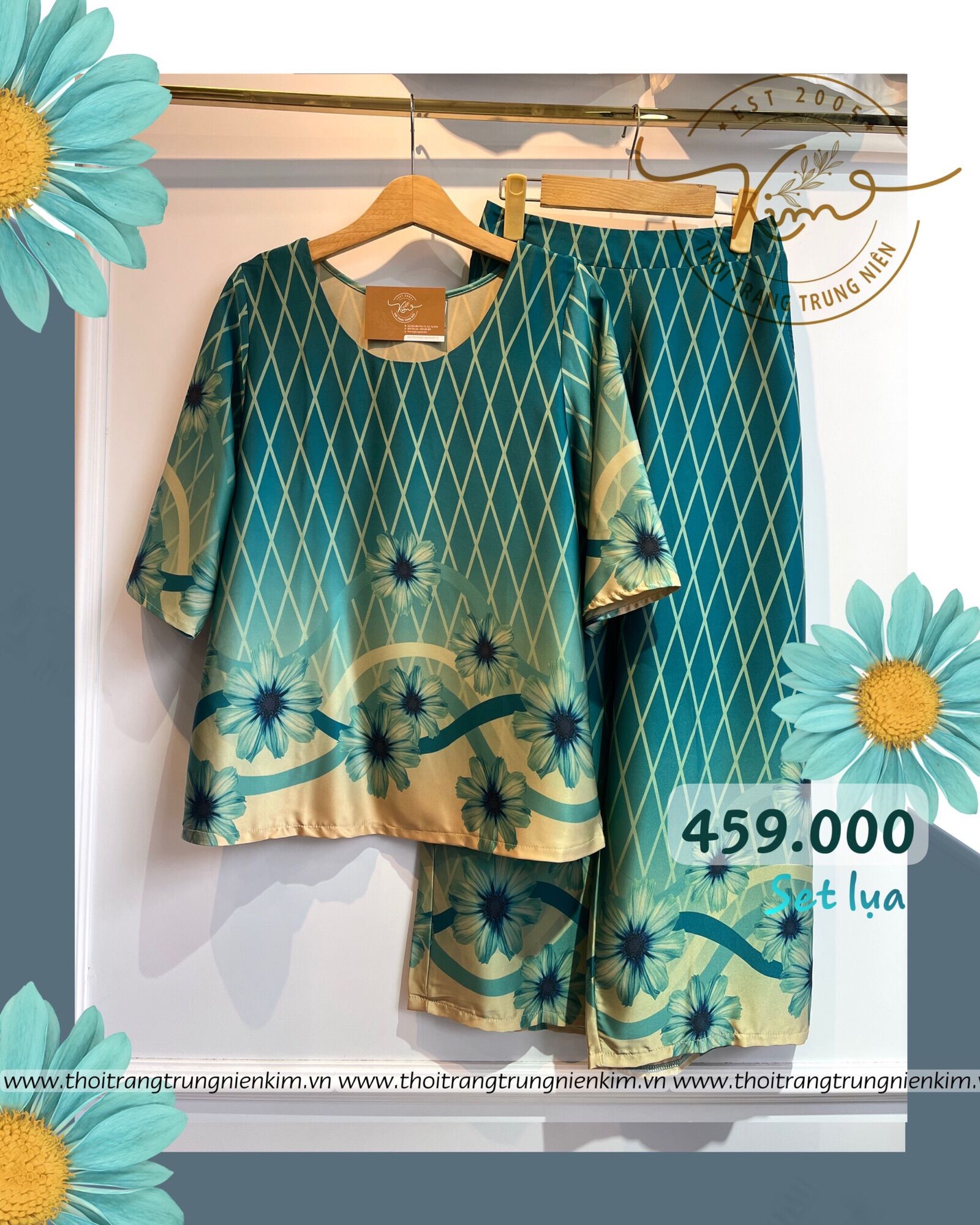 Set lụa hoạ tiết sang trọng