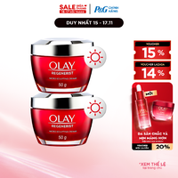 Combo 2 Kem Dưỡng Ban Ngày OLAY REGENERIST Căng Mướt, Sáng Khỏe & Phục Hồi Dấu Hiệu Lão Hóa Hũ 50G