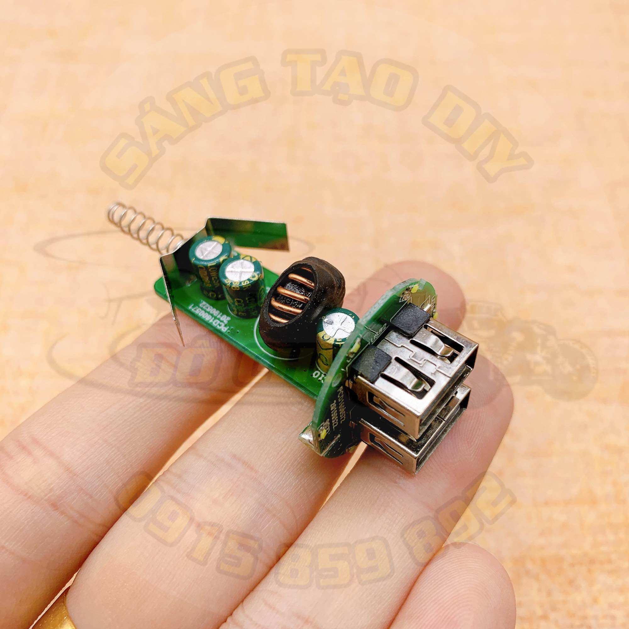 Mạch tẩu sạc 2 cổng usb input dc 12v - 24v output 5v 3.1a max 5.5a - mạch buck, mạch hạ áp 12v