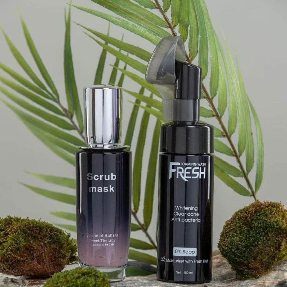 Combo siêu sạch da sáng mịn từ sữa rừa mặt và tẩy da chết dr cell