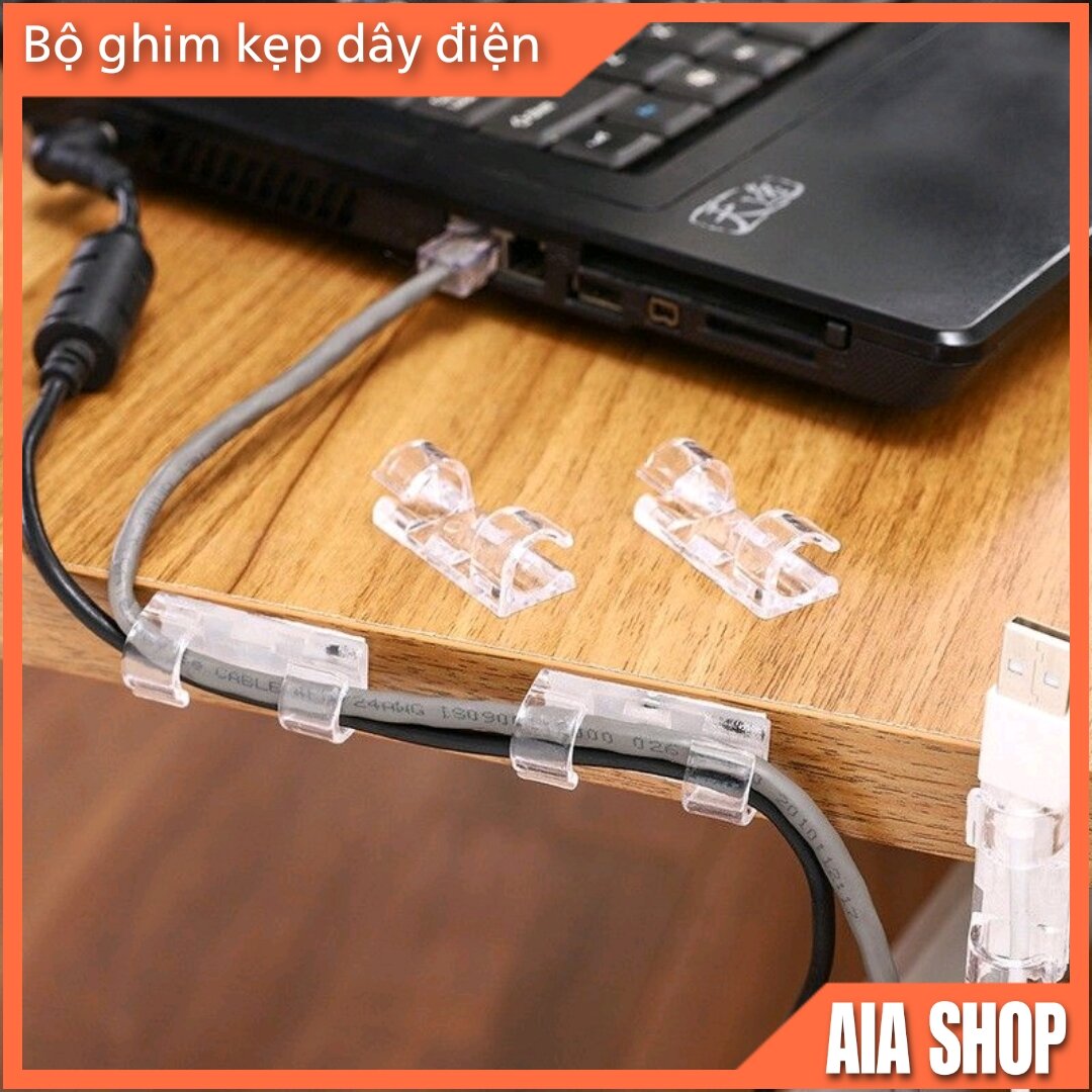 Bộ 20 nút dán tường giữ dây điện - kẹp cố định / nẹp dây điện giữ dây cáp tiện lợi