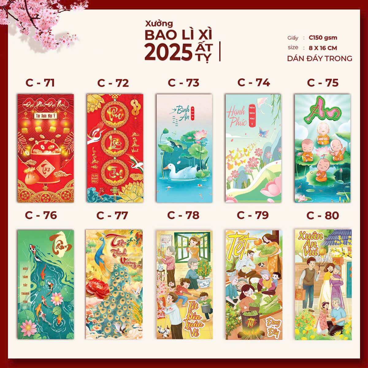 Combo 50 Bao Lì Xì Tết Truyền thống