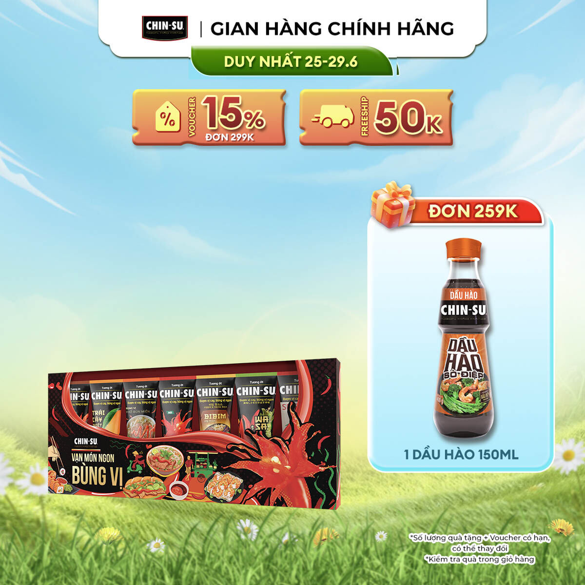 [DUY NHẤT 25-29.06 VOUCHER 18% ĐƠN 249K] Bộ 7 Tuýp Tương Ớt CHIN-SU