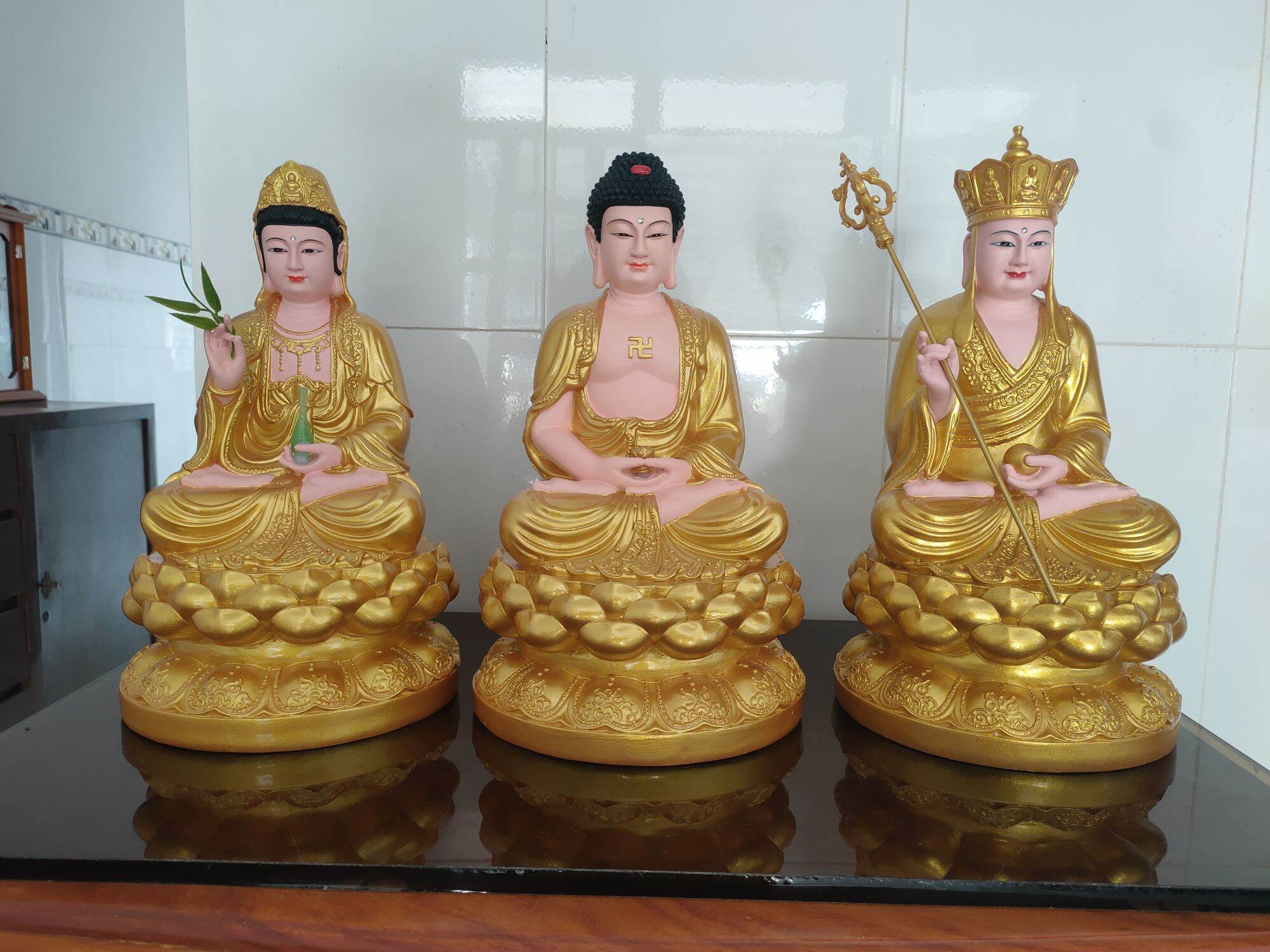 Tượng Ta Bà Tam Thánh cao 30cm