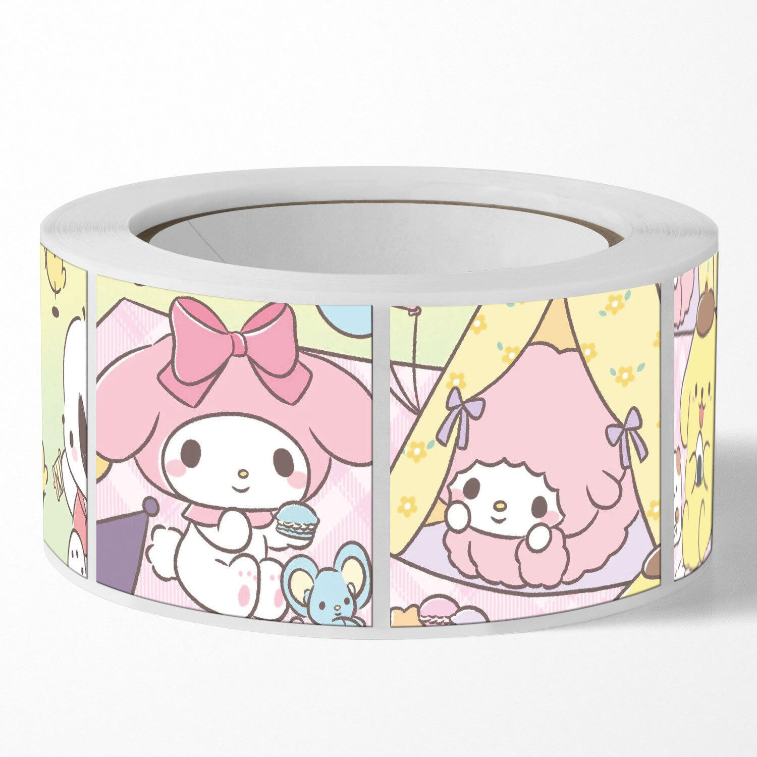 Cuộn 500 sticker tem dán hình dán sanrio 2cm