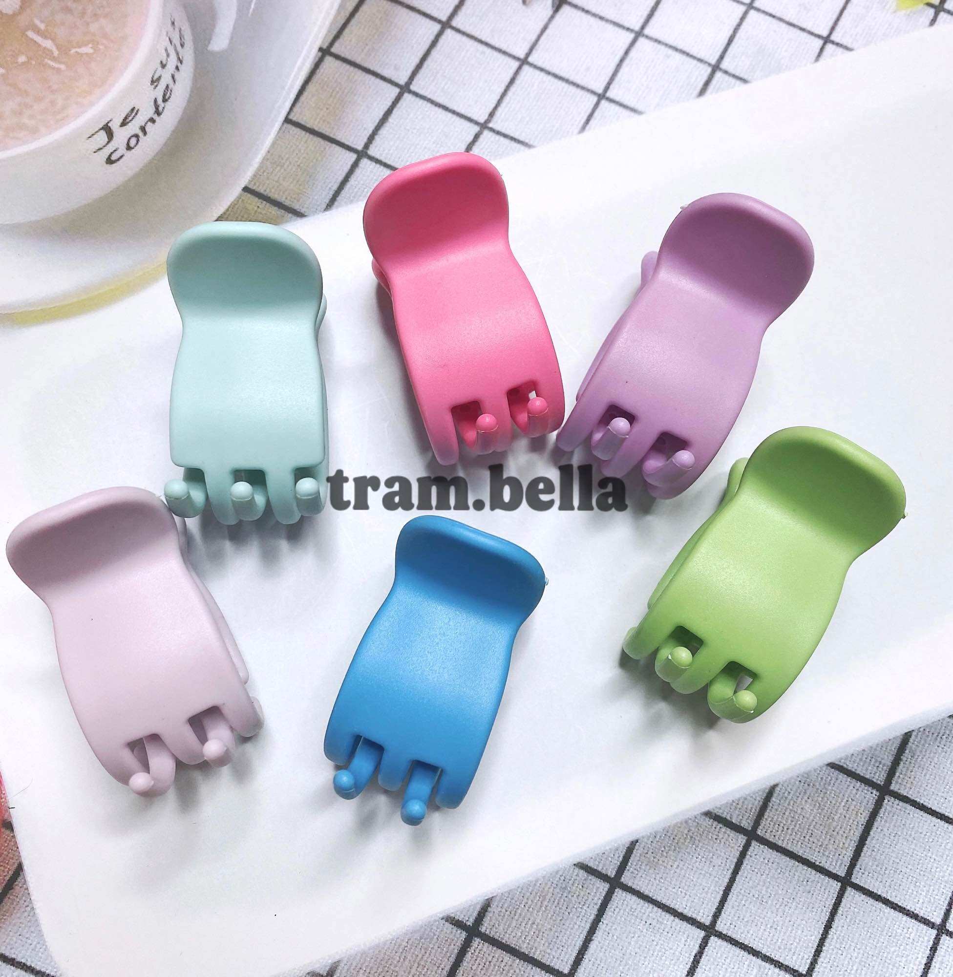 Kẹp tóc càng cua 5 răng màu bầu cao cấp tram.bella