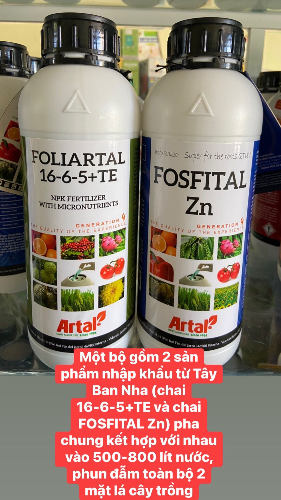 Bộ phân bón Tây Ban Nha siêu phát đọt, rửa vườn, tẩy rong rêu tảo đỏ, lá to xanh dày bóng mướt, ra rễ cực mạnh, phục hồi cây sau thu hoạch