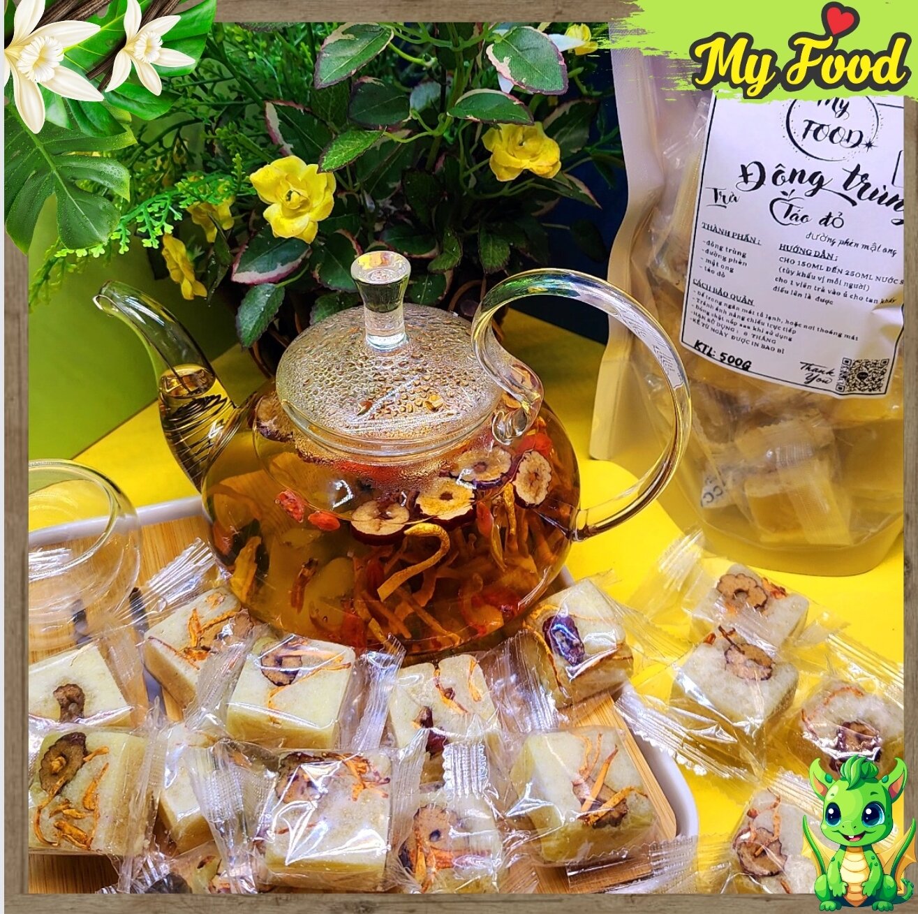 500G TRÀ ĐÔNG TRÙNG TÁO ĐỎ (TẶNG KÈM KỸ TỬ)