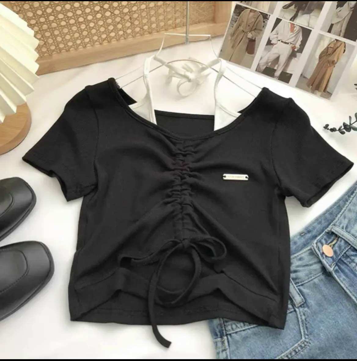 Áo dây rút giữa giả yếm SOS