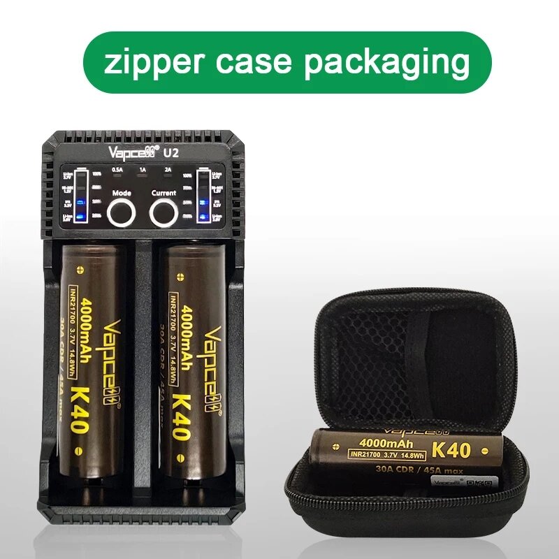 2 viên pin sạc vapcell 21700 k40 4000mah-30a