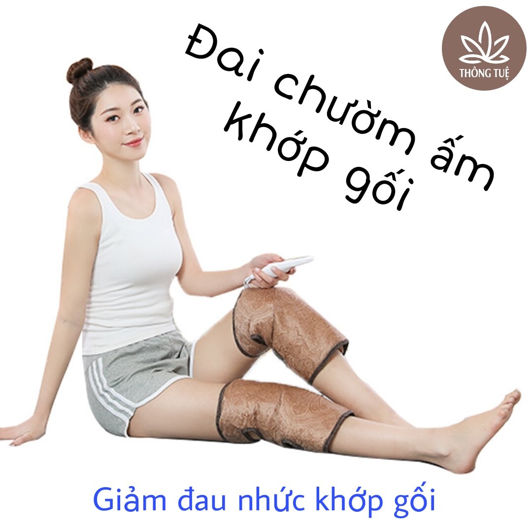 Túi chườm nóng thảo dược khớp gối - Đai Chườm Ngải Cứu Giảm Đau Khớp Gối - cắm điện