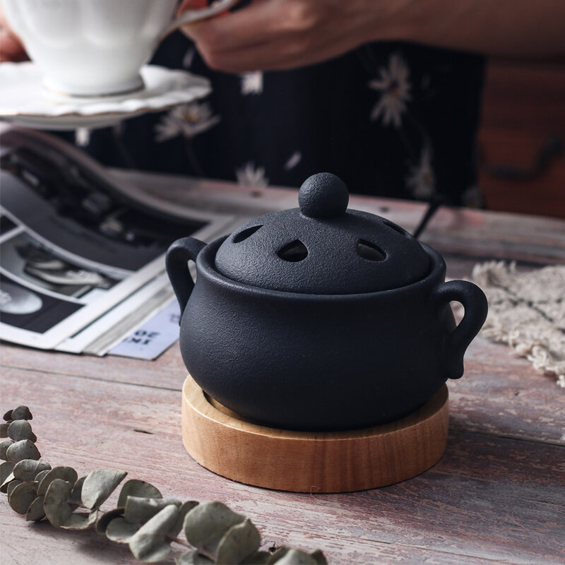 Lư trầm hương điện lư xông hương điều chỉnh nhiệt độ hẹn giờ lư xông hương lư xông hương tinh dầu hoàn gỗ đàn hương cắm điện gốm sứ gia dụng