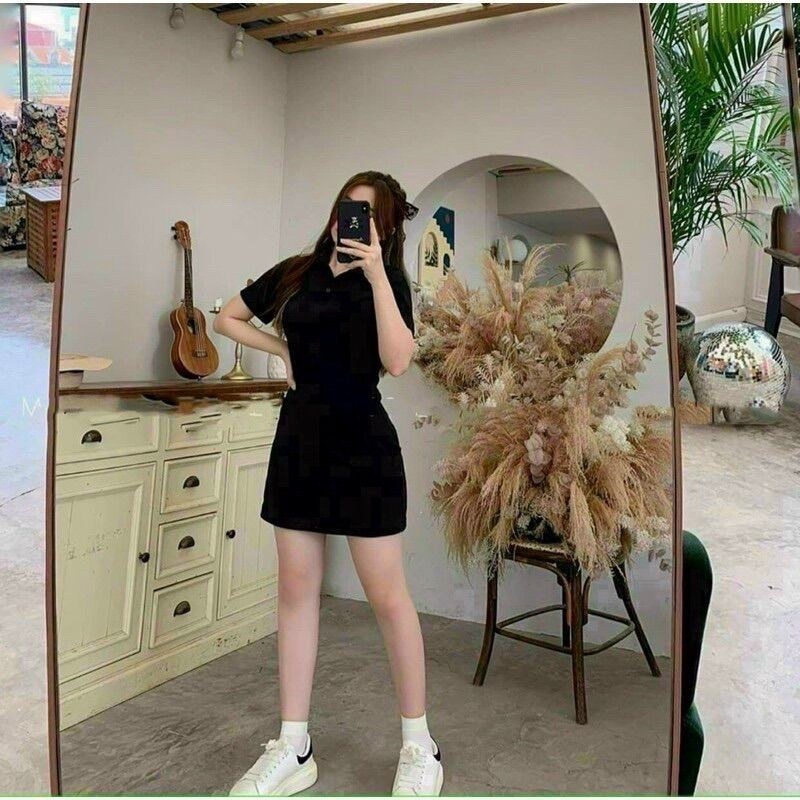 [Ảnh thật] 50-90kg Bigsize ĐẦM THUN POLO SUÔNG