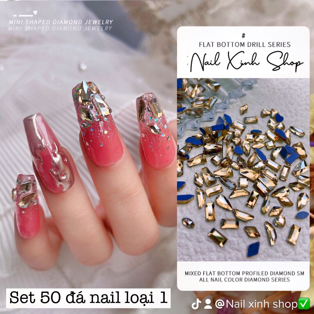 set 50 charm đá nail ( đá sáng loại 1 )