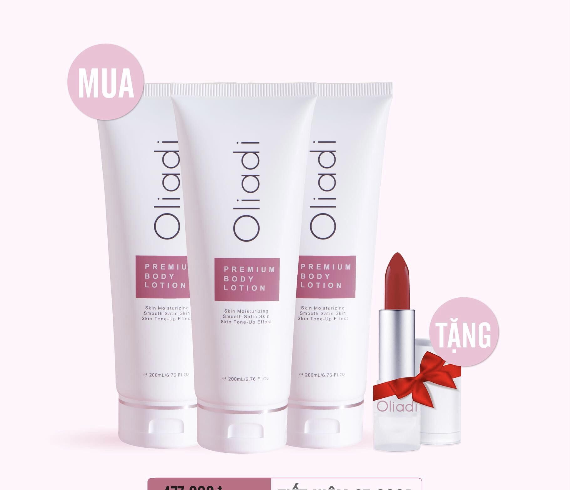 Combo 3 hộp kem body oliadi tặng son siêu lì 199k
