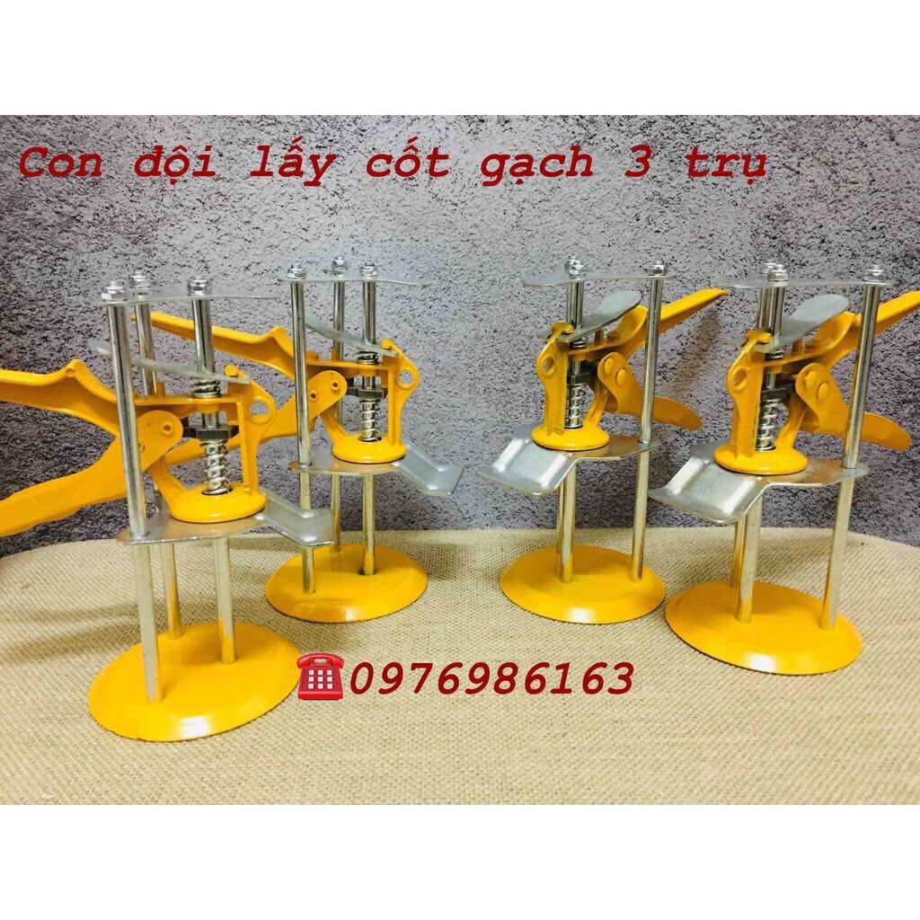 Con đội gạch dùng trong thi công ốp lát nhà tắm nhà vệ sinh - kích nâng gạch ốp lát 3 trụ hàng loại 1