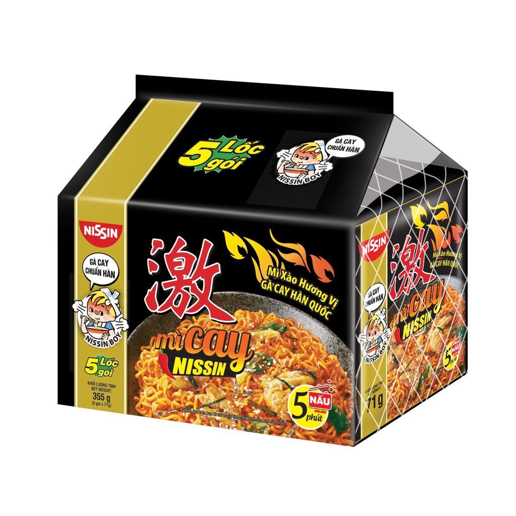 MÌ CAY NISSIN THÁI LAN (lốc 5 gói) MỲ CAY CHUẨN HÀN