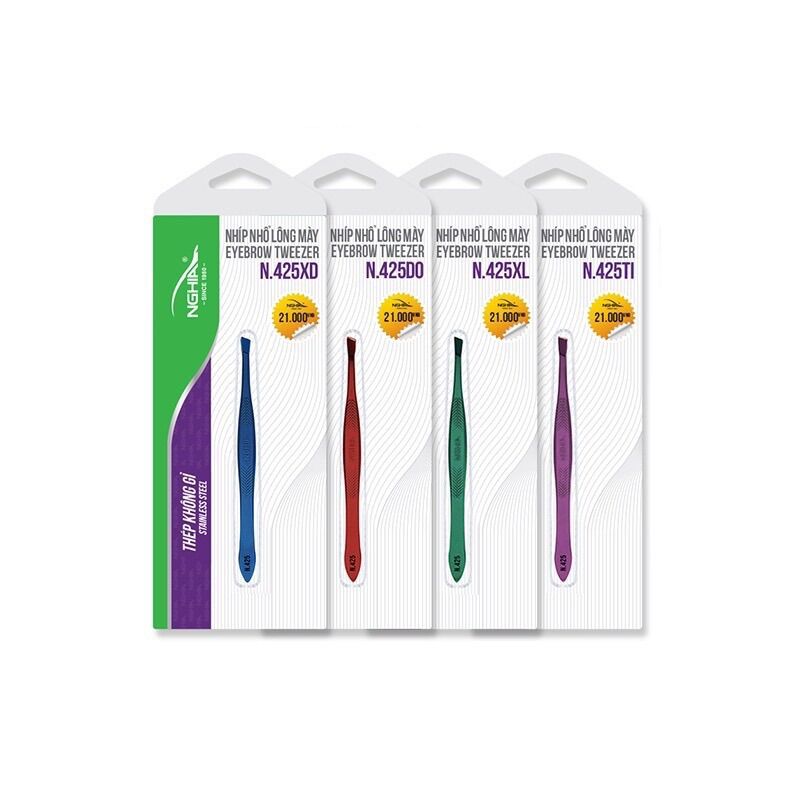 Nhíp nhổ lông mày Kềm Nghĩa N425 nhiều màu- chính hãng