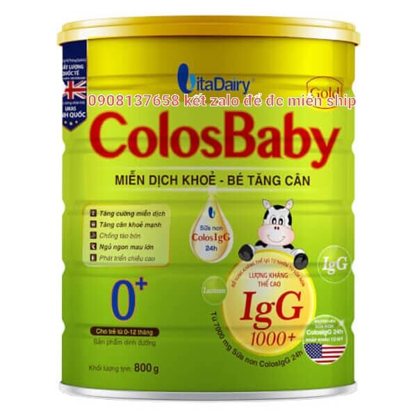 Sữa ColosBaby Gold 0+ 800g 0 - 12 tháng hsd. 5.2025 có tích lũy xu