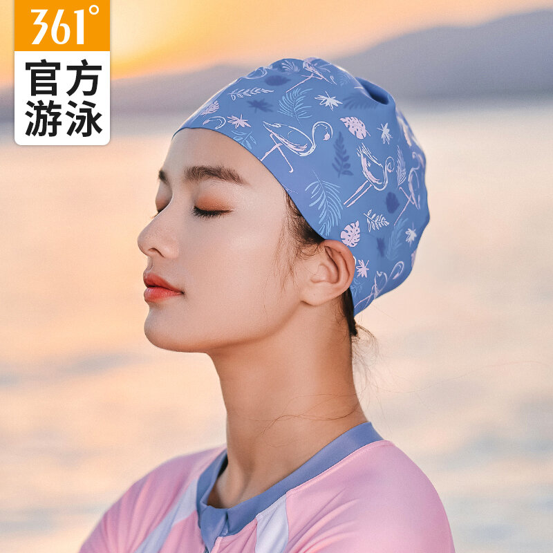 Mũ bơi silicon 361 độ mũ bơi cỡ lớn thời trang chuyên dùng cho tóc dài không thít chống nước cho nữ thiết bị bơi vòng đầu lớn