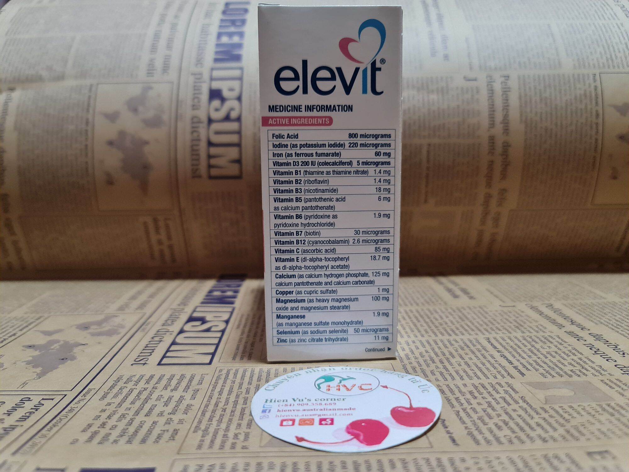 [HCM]Elevit 100 viên hồng