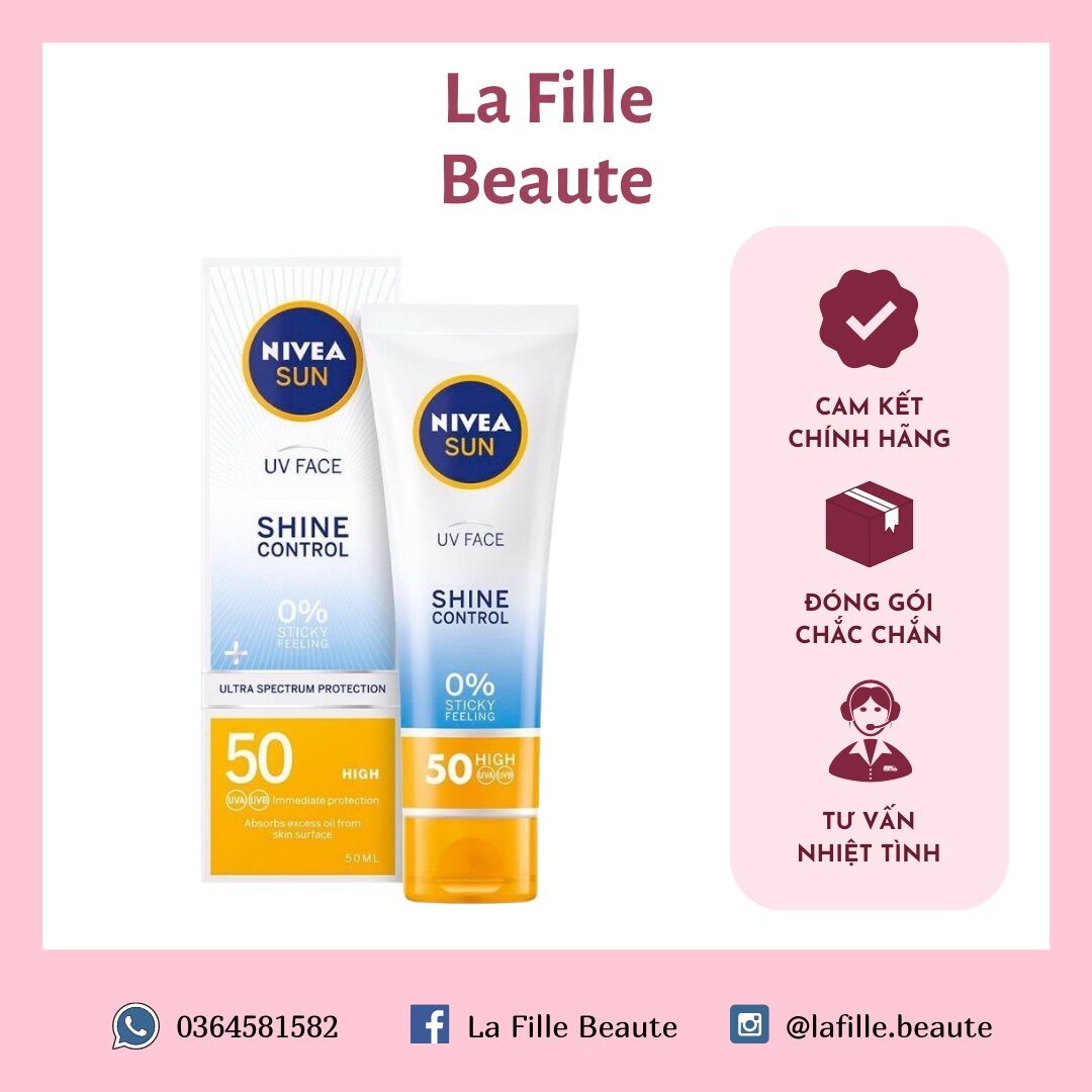 Kem chống nắng Nivea Sun UV Face Shine Control