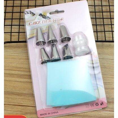 Set 6 đui bắt Kem ,kèm túi bắt kem sillicon và chốt.