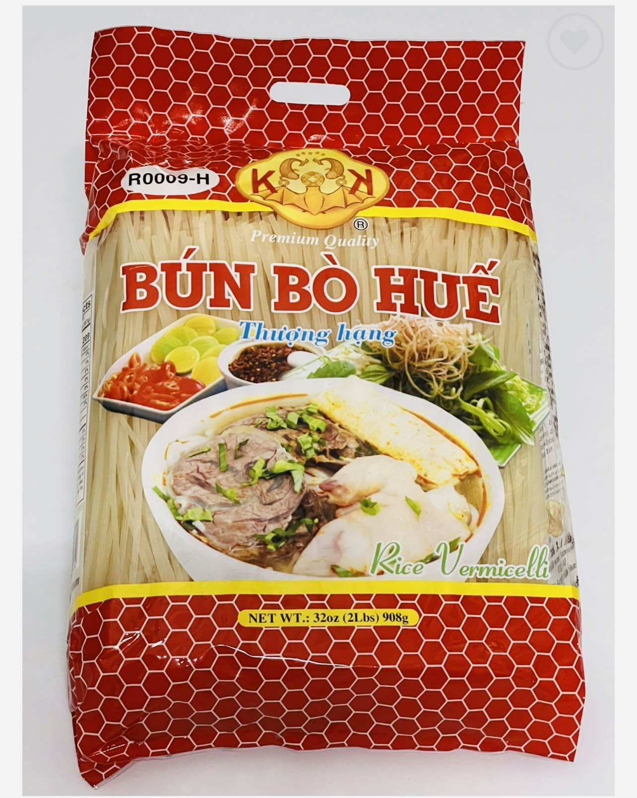Bún bò Huế - Bún tươi sợi to dạng khô xuất khẩu Mỹ - Gói 908gram