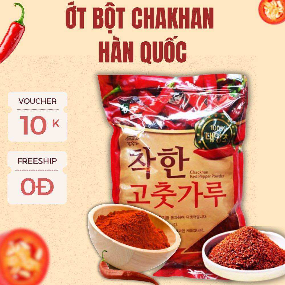 1KG Ớt Bột Mịn Hàn Quốc CHACKHAN Nong Woo – 100% Ớt Tươi Sấy Khô Cán Mịn – Gia Vị Làm Kim Chi, Lẩu, Mì Cay