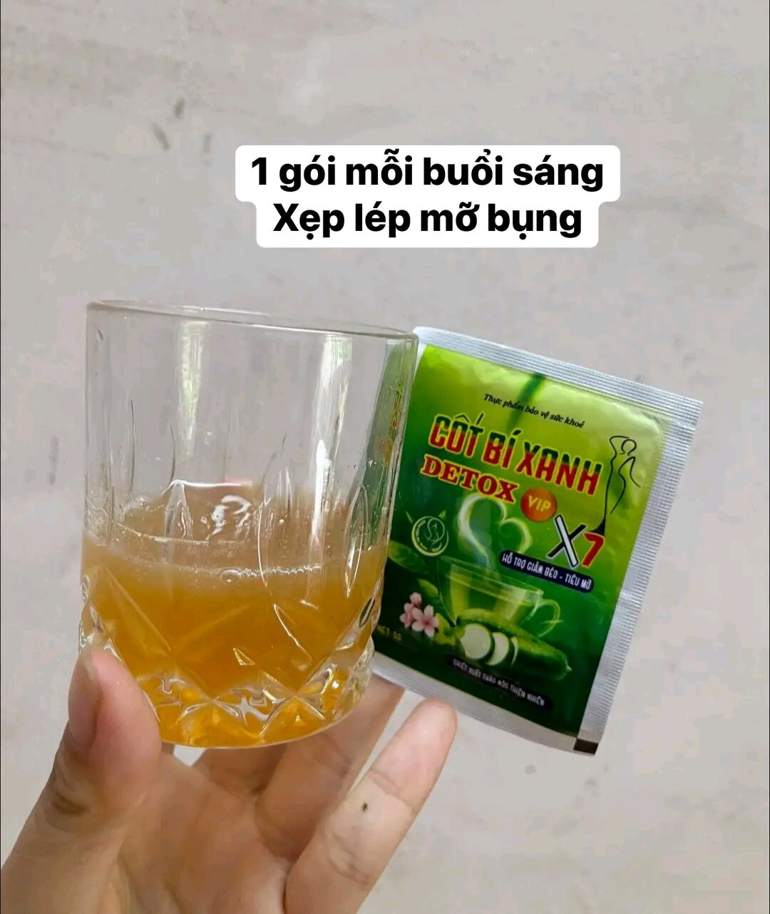 CỐT BÍ XANH DETOX  VIP MẠNH (Liệu trình dùng thử hộp 10 gói ạ)