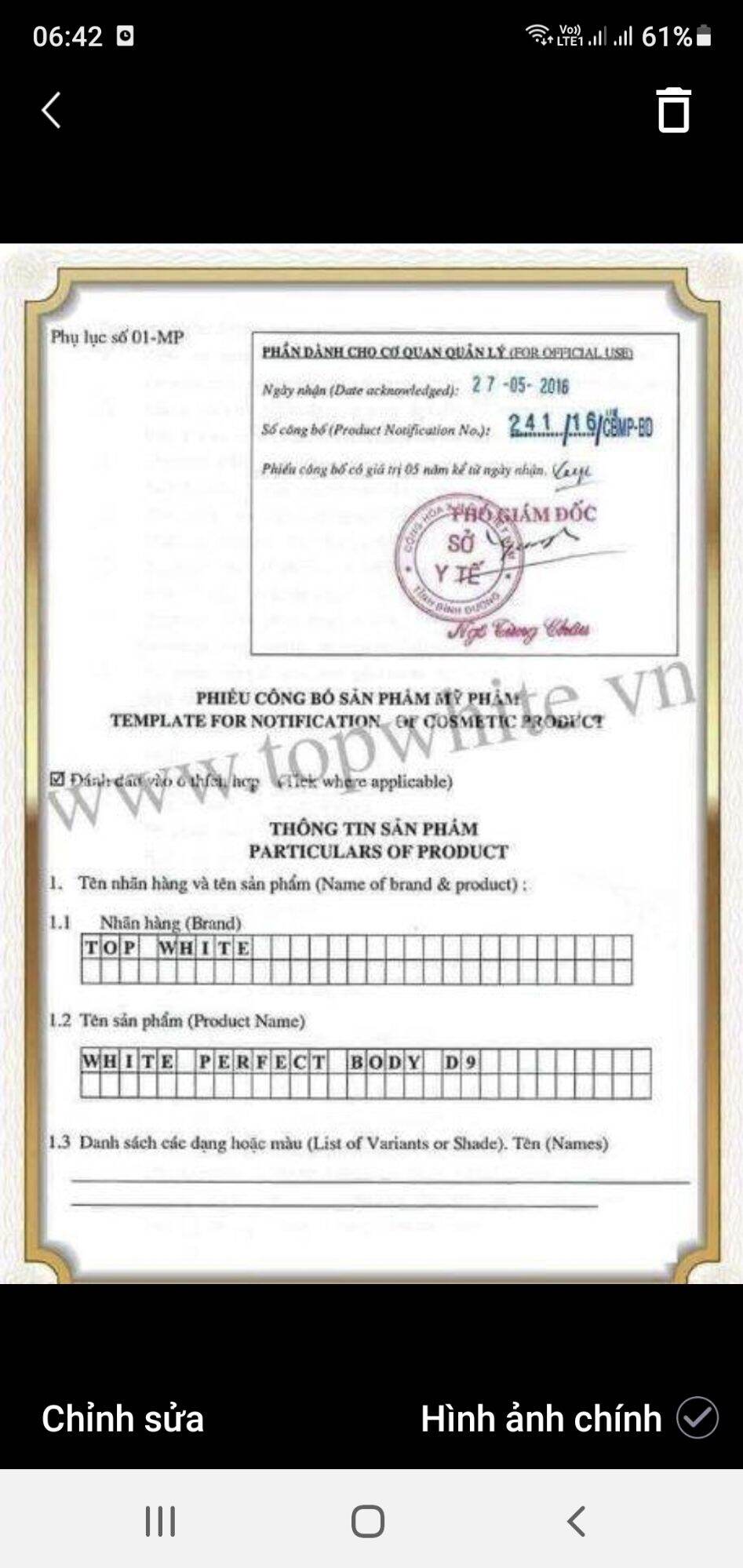 TOP WHITE D9 ( KEM DƯỠNG BODY)