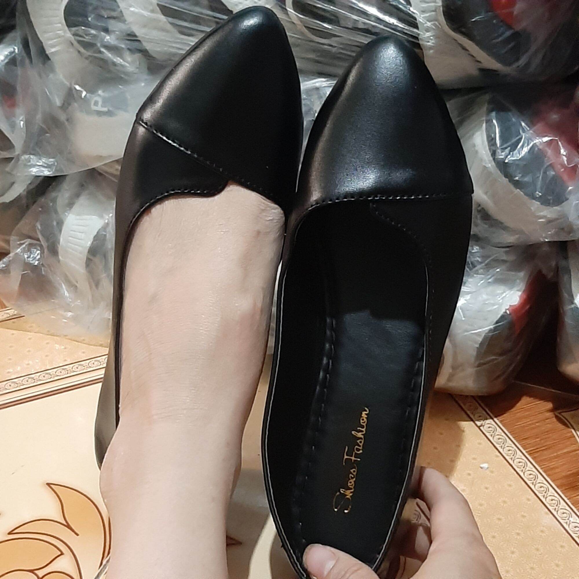 Giày búp bê mũi tim da mềm