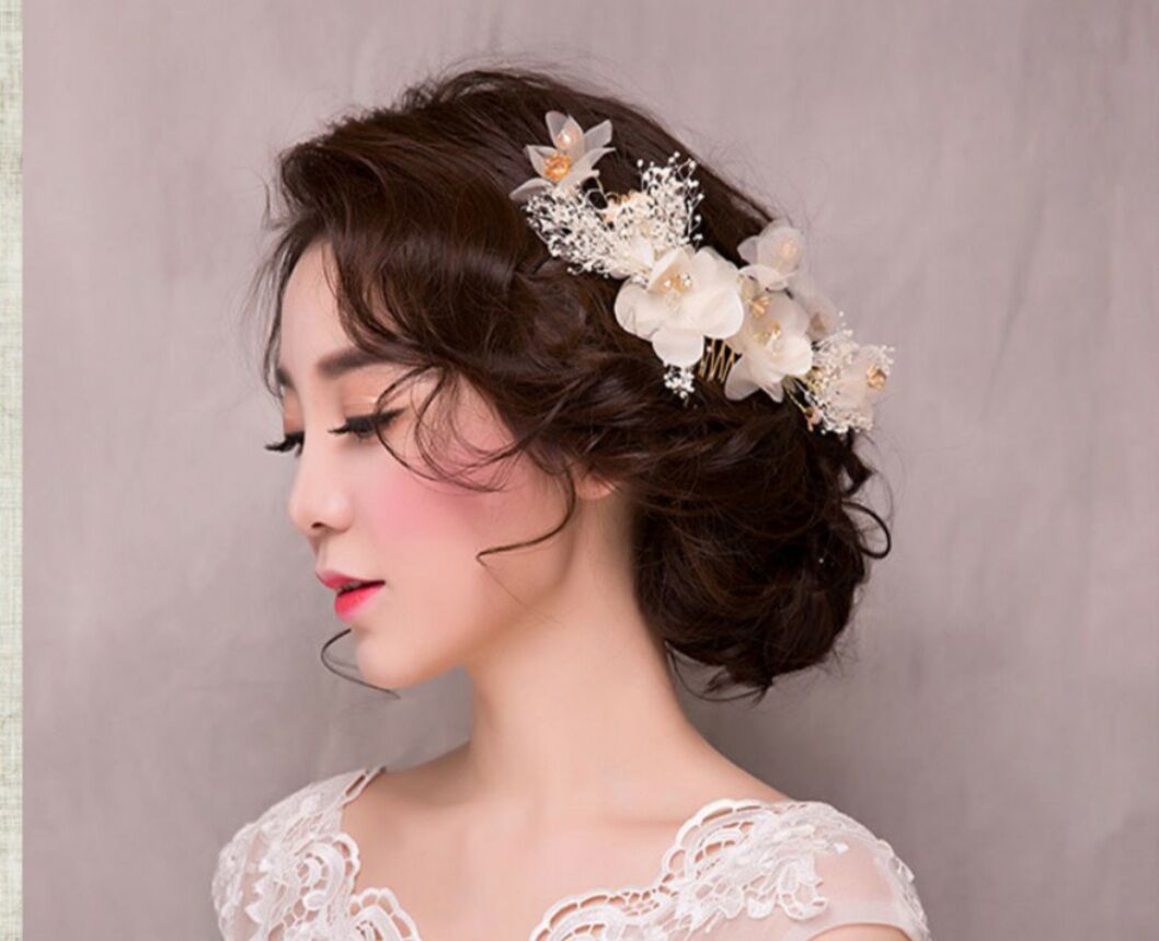 Bộ cài tóc hoa cho cô dâu siêu đẹp