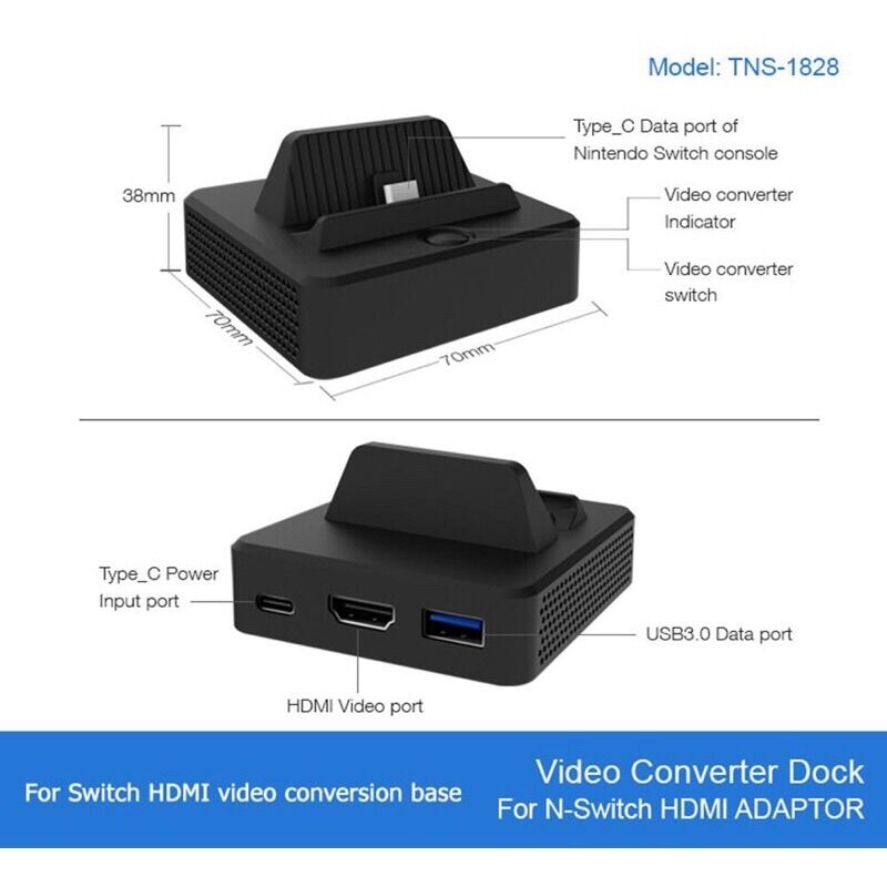 Dock mini để sạc và xuất hdmi nhỏ gọn cho Nintendo Switch