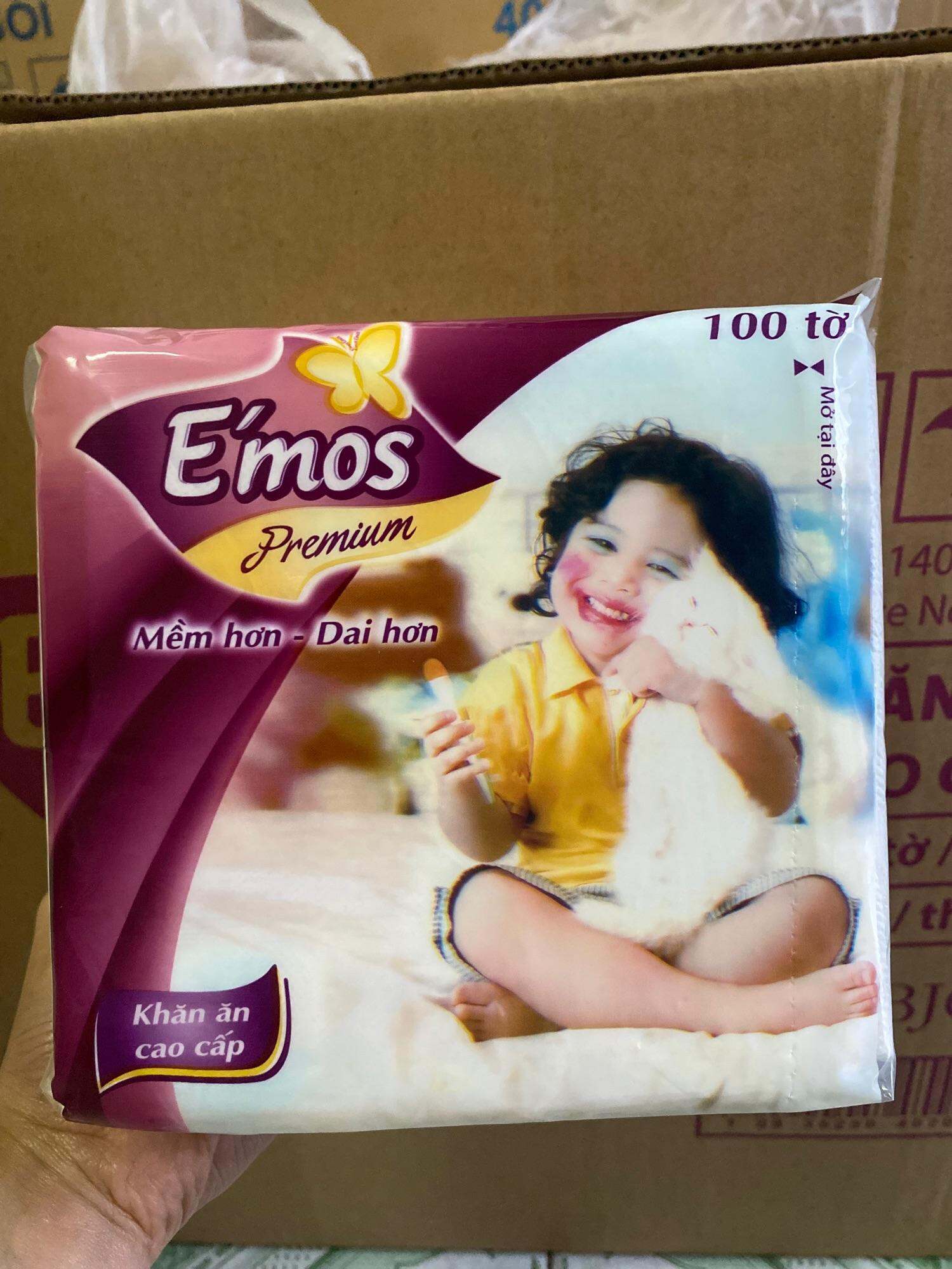 KHĂN GIẤY VUÔNG EMOS 100 TỜ GIÁ SỈ