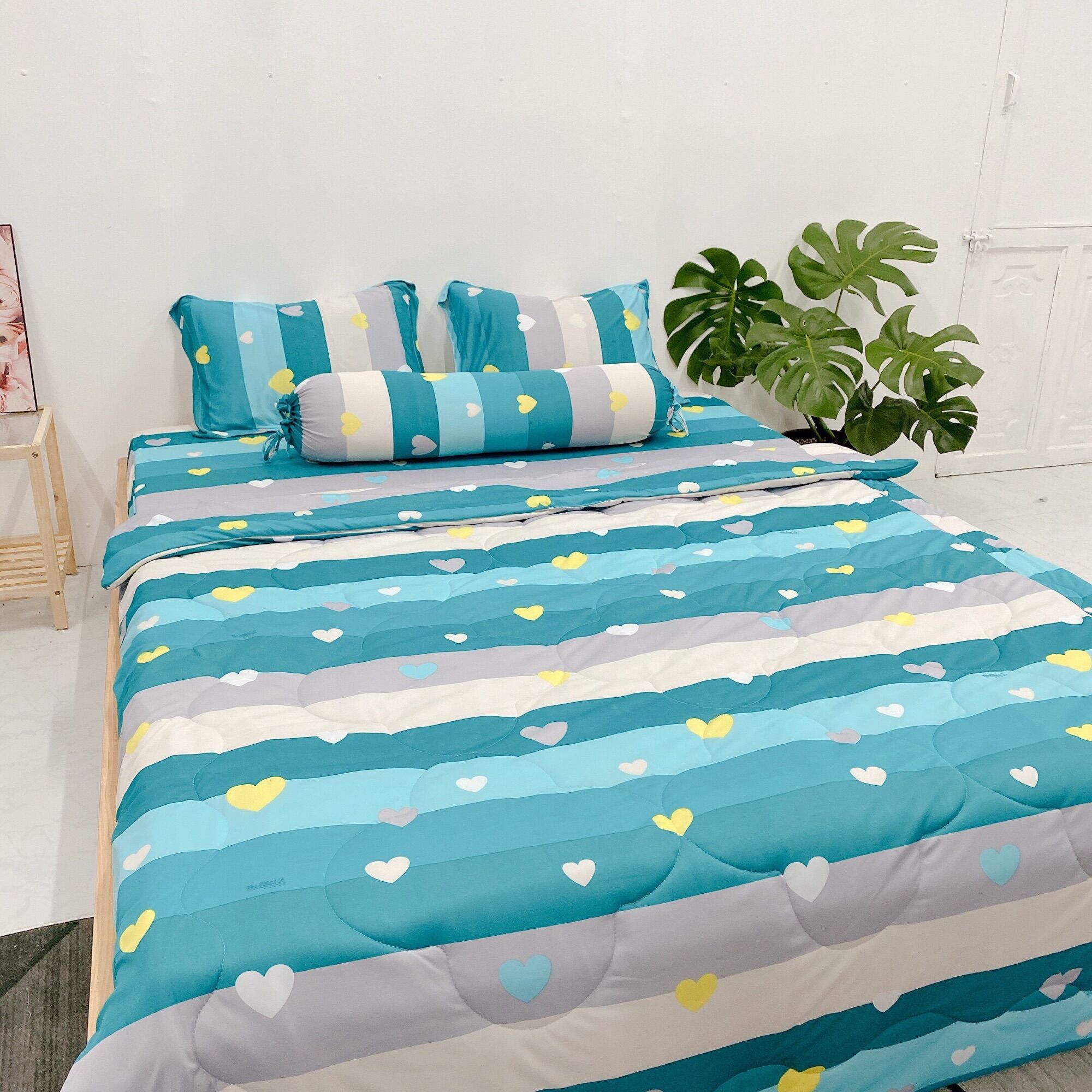 Bộ 5 chăn drap áo gối THUN LẠNH HÀN QUỐC