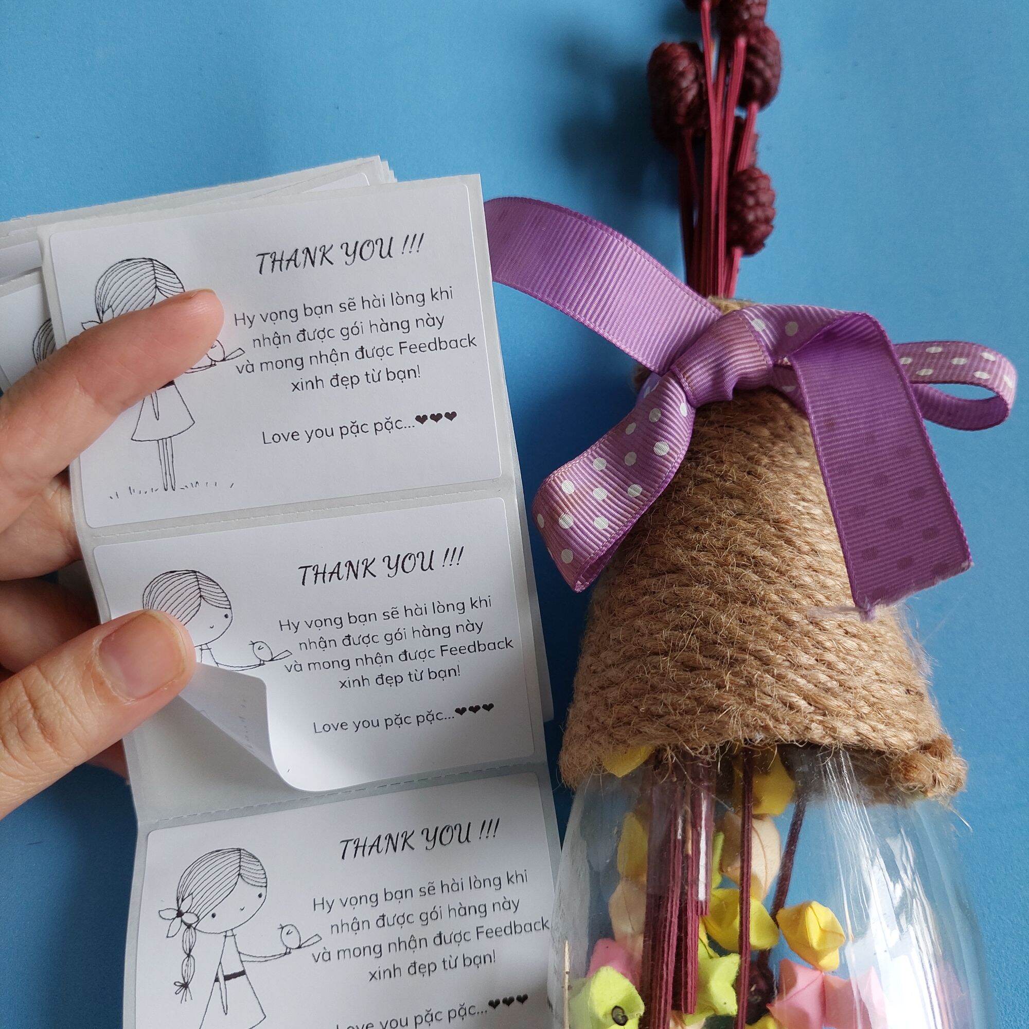 100 Tem dán Thank You kích thước 7x5cm
